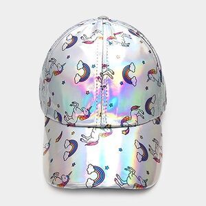 New Texas Girl Boutique Womens Holographic Unicorn Print Baseball Cap Hat